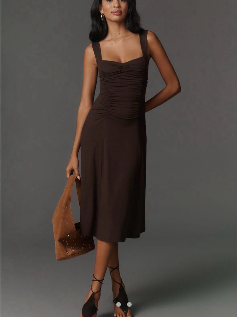Reformation Suvi Sweetheart Knit Midi Dress - XL
